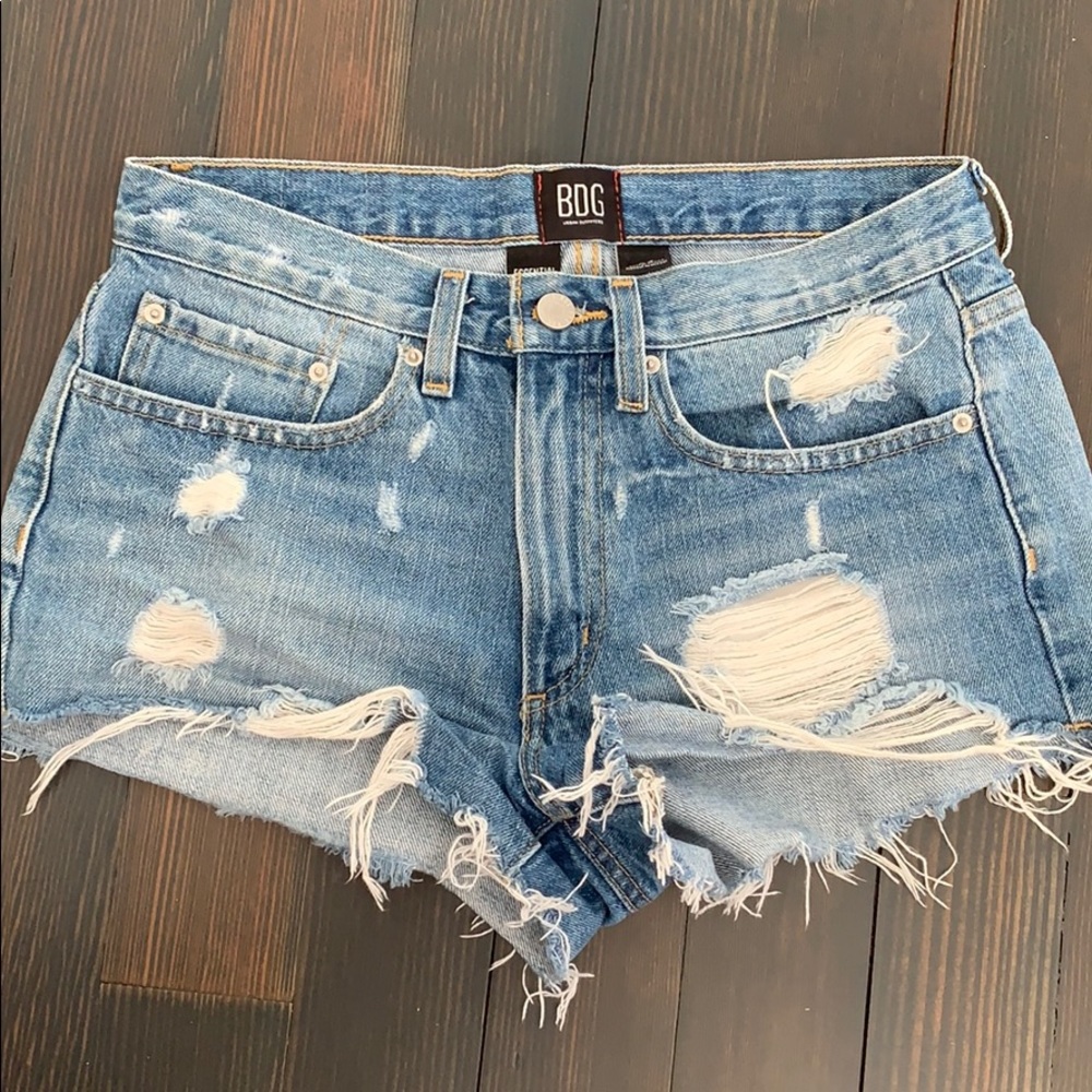 BDG Midrise medium-light wash jean shorts